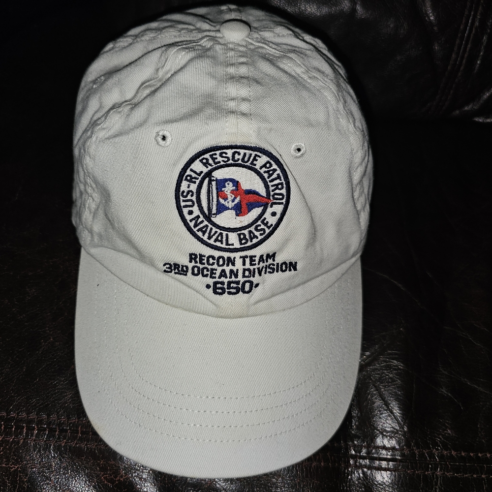 POLO RALPH LAUREN WHITE USRL RESCUE PATROL NAVAL BASE NAUTICAL HAT $40obo